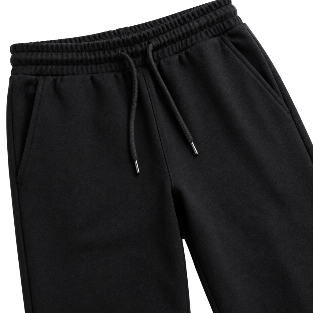 Premium Cotton Fleece Relaxed Joggers – Black | GINBENTLIN