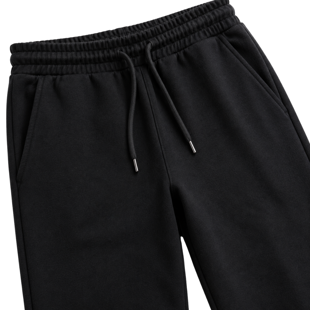 Premium Cotton Fleece Relaxed Joggers – Black | GINBENTLIN