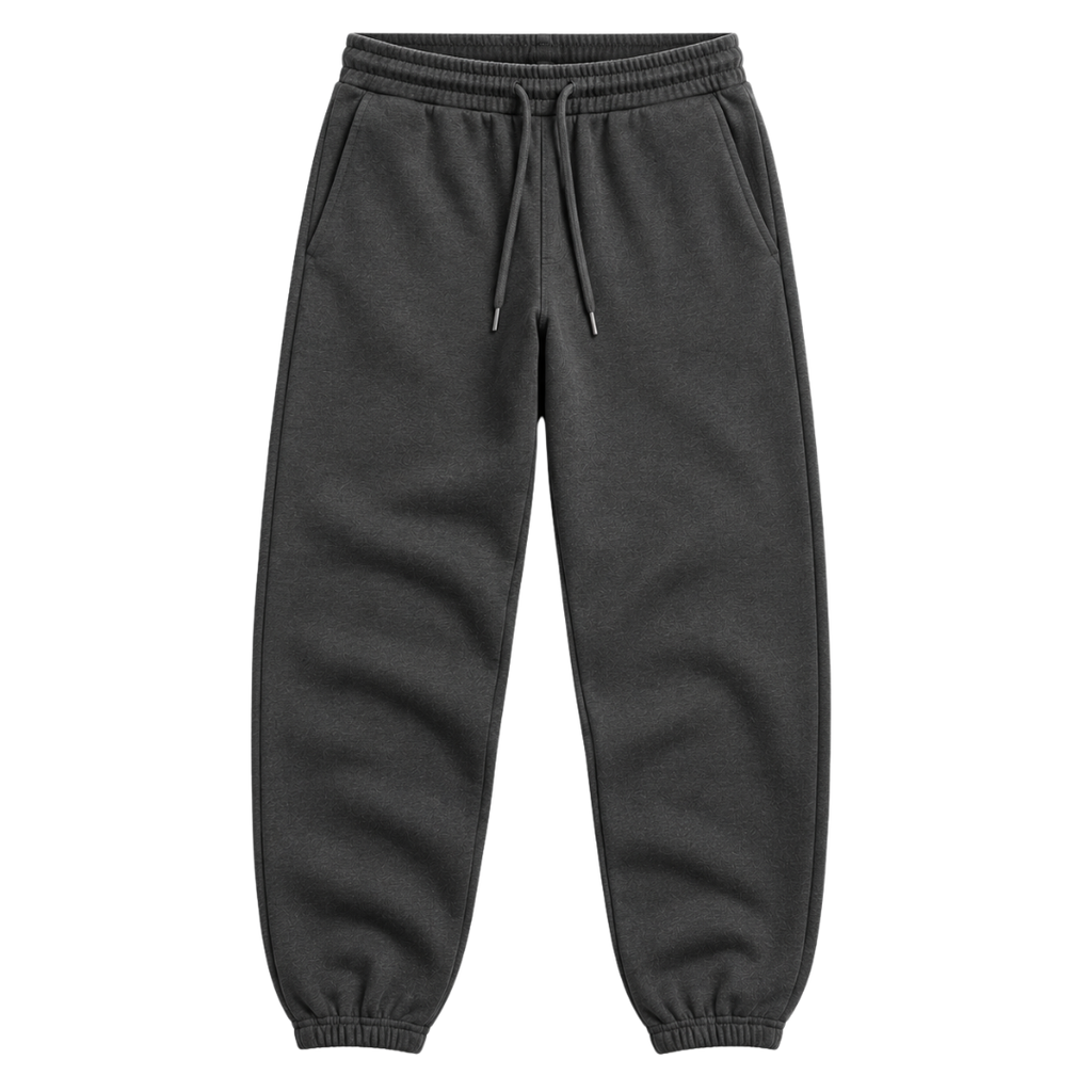 Premium Cotton Fleece Relaxed Joggers – Charcoal Grey | GINBENTLIN