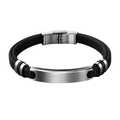 Stainless Steel & Braided Fabric Bracelet – Black | GINBENTLIN