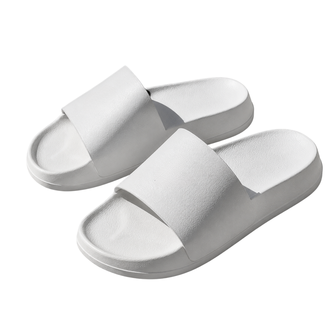 Modern Cushioned Slide Sandals – White | GINBENTLIN