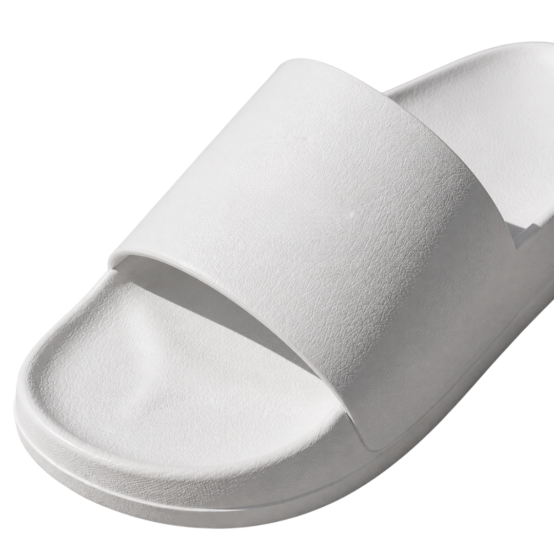 Modern Cushioned Slide Sandals – White | GINBENTLIN