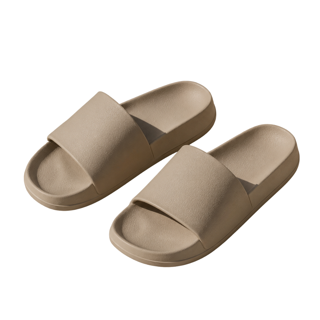 Modern Cushioned Slide Sandals – Sand Beige | GINBENTLIN