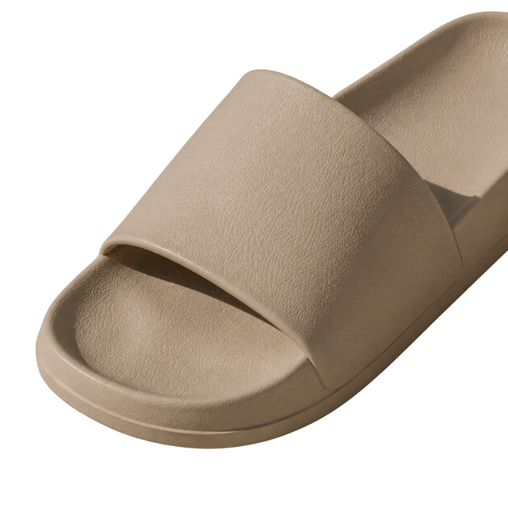 Modern Cushioned Slide Sandals – Sand Beige | GINBENTLIN