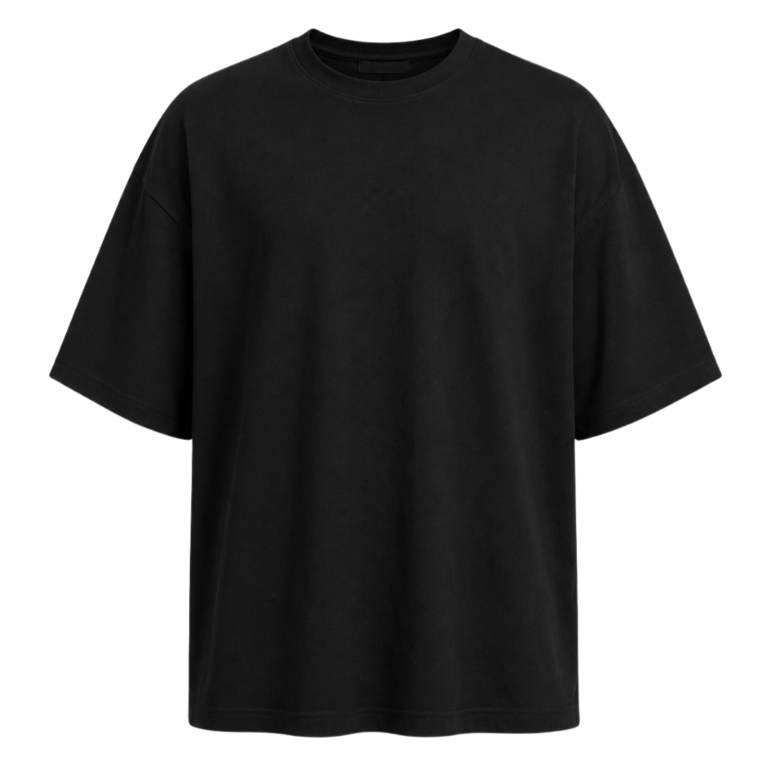 Premium Heavyweight Cotton Oversized T-Shirt – Black | GINBENTLIN