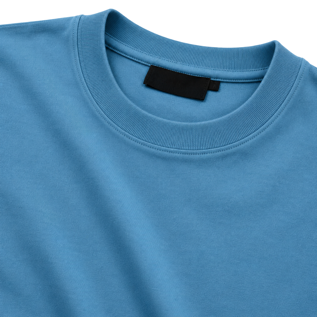 Premium Heavyweight Cotton Oversized T-Shirt – Cyan Blue | GINBENTLIN